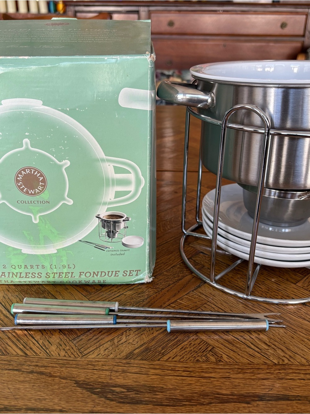 Martha Stewart Stainless Steel Fondue Set in Silver